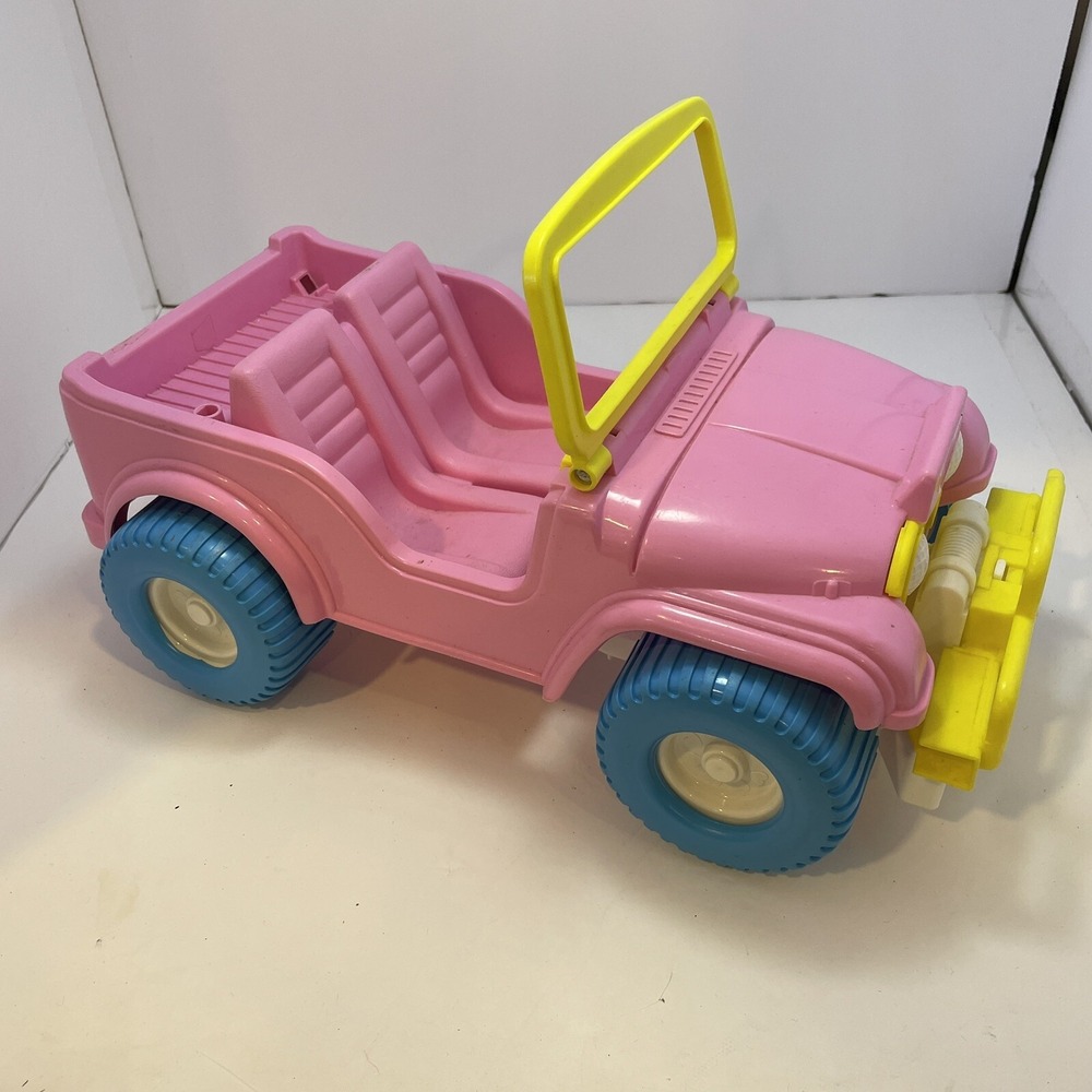 Barbie Jeep Vintage 1987 Arco Mattel No 7945 Island Fun Pink Plastic Toy Vehicle